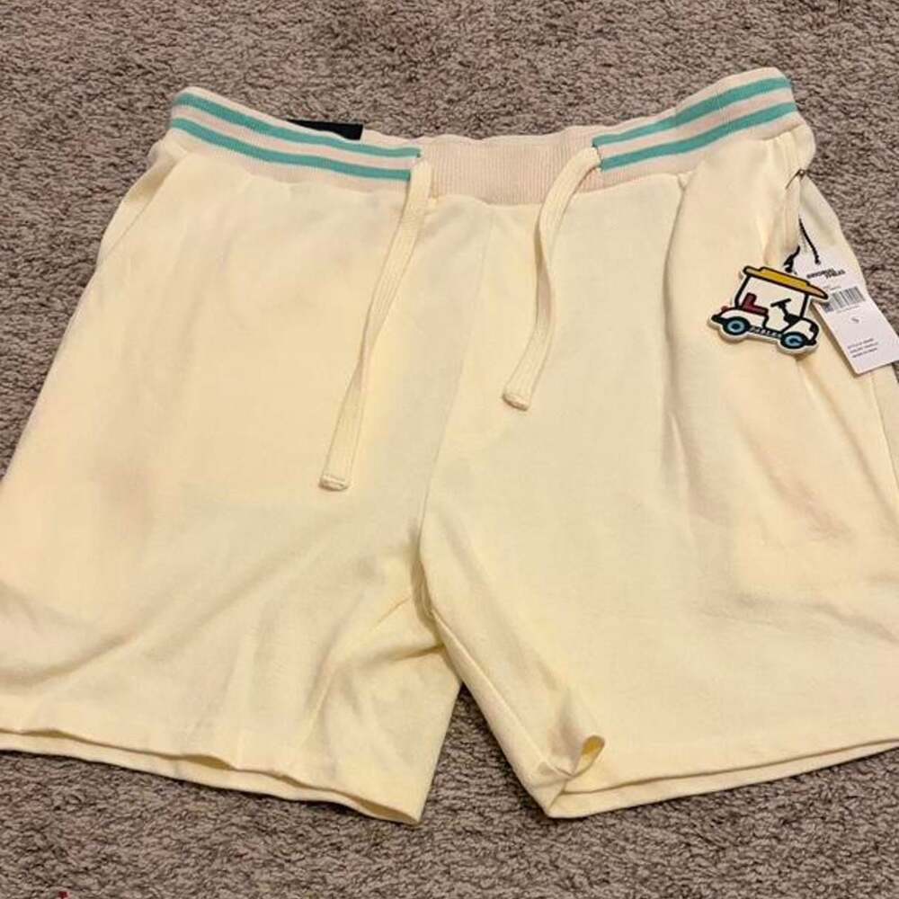 Original Fables Ace Knit Shorts, Vanilla Yellow & Teal, Men's Size S - NWT